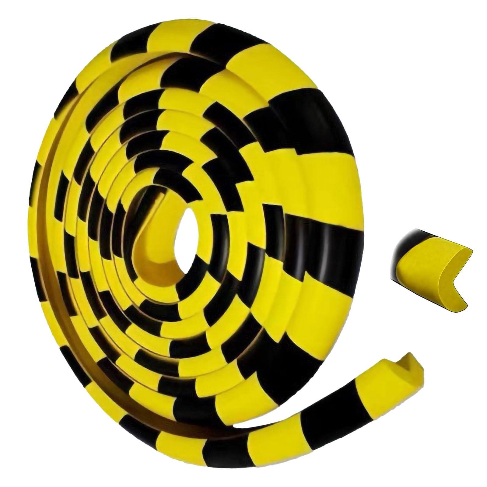 Protectores De Esquinas Espuma 5 M, Goma NBR Amarillo Y Negro Alta Resistencia, Acolchado Parachoques Seguridad Autoadhesivo para Almacén, Garaje, Estantes Protección Bordes Muebles