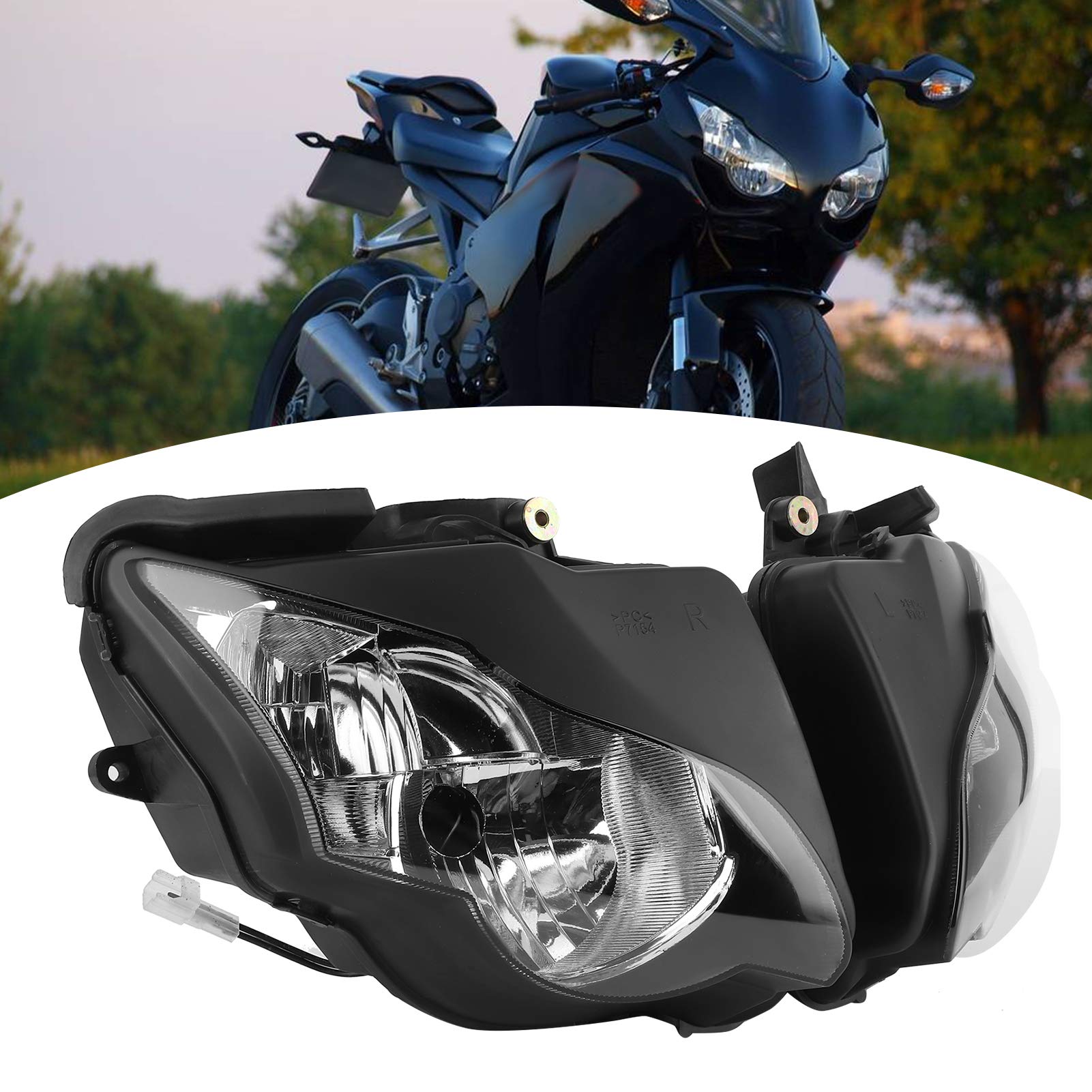 Alloggiamento Faro Moto Standard Originale con Lente Trasparente, Sostituto Ideale Fai da Te per CBR 1000RR 2008‑2011, Design Elegante per i Guidatori Notturni, Alloggiamento in ABS Nero