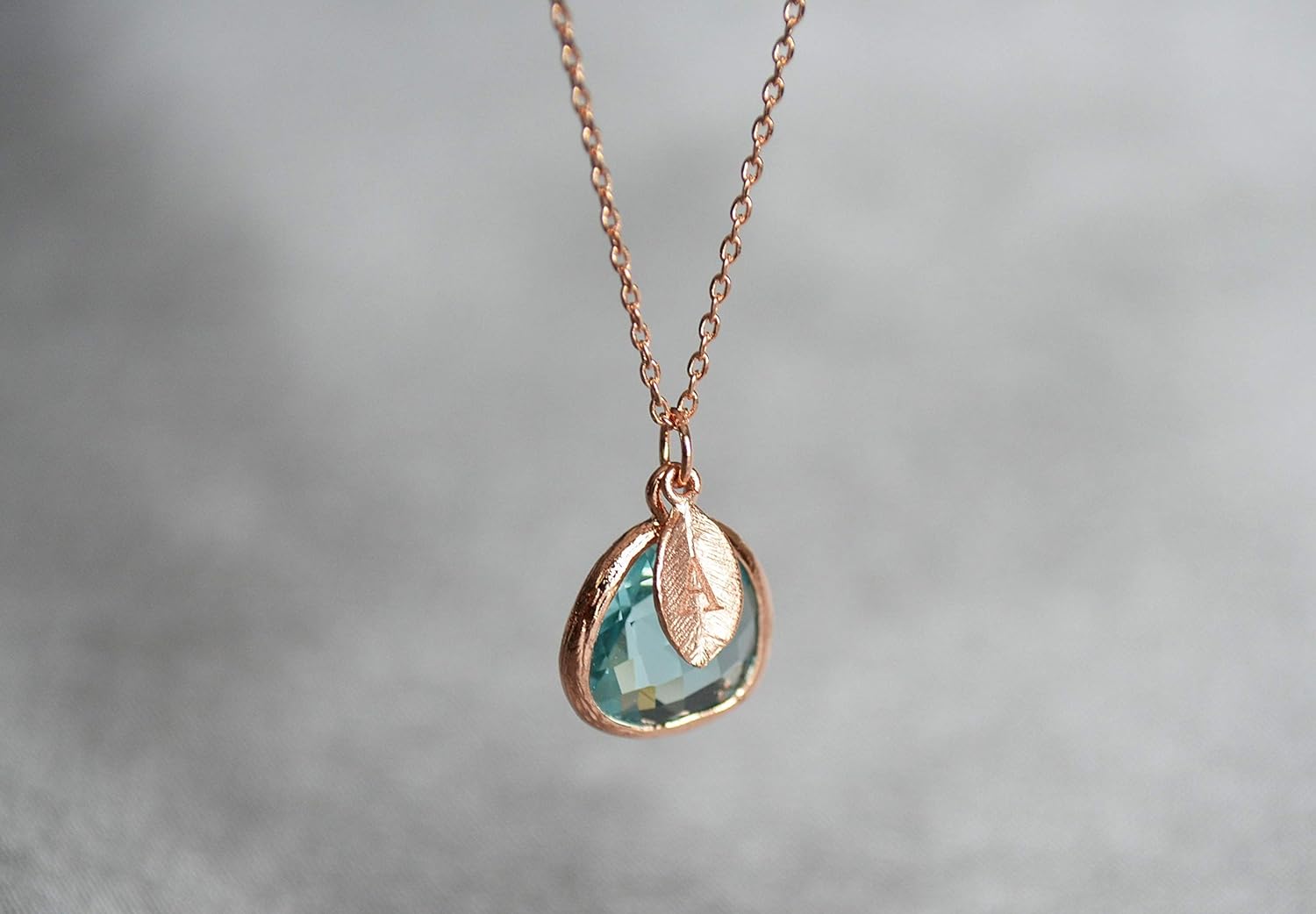 Susabella Aquamarine Necklace, March Birthstone Jewelry, Gold or Silver, Gift for Her, Birthday Present