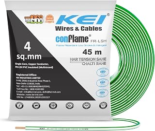 KEI CONFLAME FRLSH 4 sqmm 1 Core Copper Heat Resistant Flame Retardant Low Smoke & Halogen - Lead Free House Wire for Dome... Price In India