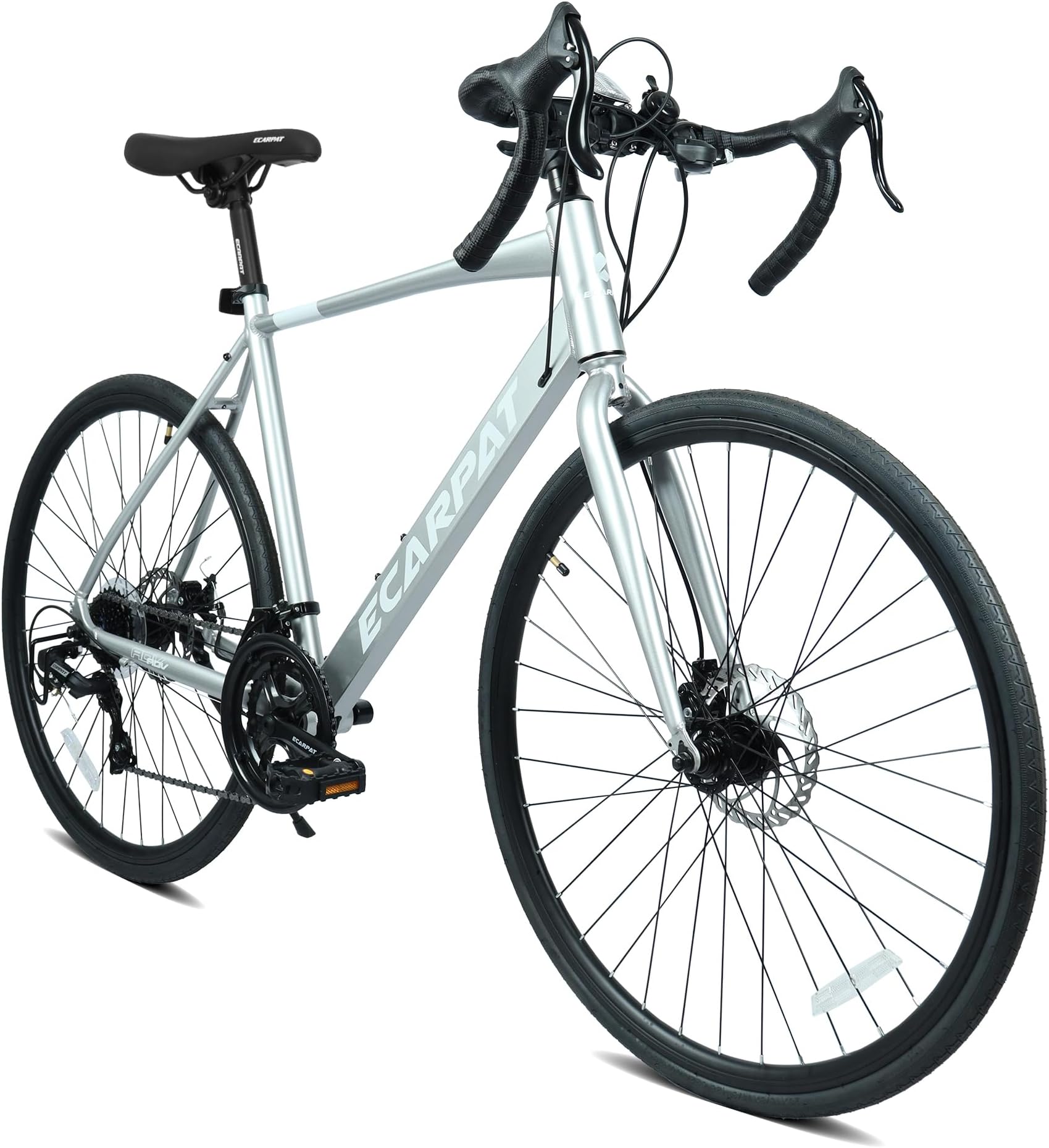 700C Lightweight Aluminum Road Bike, 16-Speed Racing Bicycle with Disc Brakes, Hybrid Commuter Bike for Men and Women, Perfect for City Roads and Outdoor Cycling