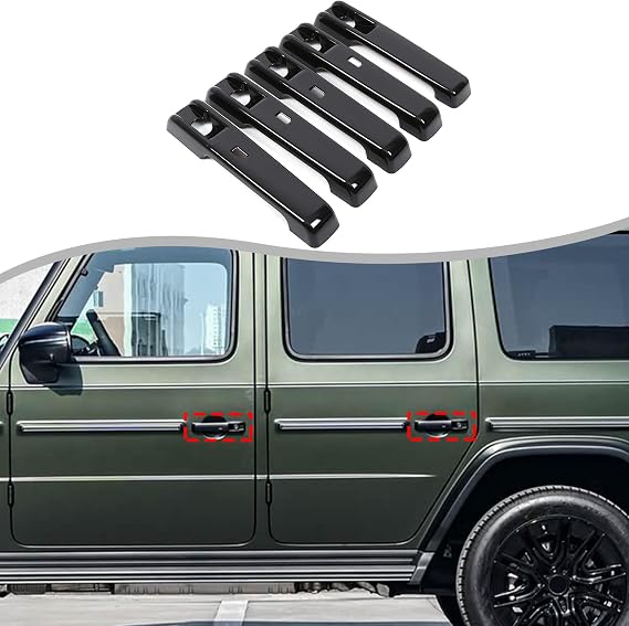 Car Exterior Door Handle Cover Trim Compatible for Mer@cedes Benz G Class AMG Wagon Cross Country SUV W463 G350 G450D G500 G63 EQG 2025 2026 Compatible with Keyless-Go Accessories (Glossy Black)