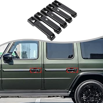 Car Exterior Door Handle Cover Trim Compatible for Mer@cedes Benz G Class AMG Wagon Cross Country SUV W463 G350 G450D G500 G63 EQG 2025 2026 Compatible with Keyless-Go Accessories (Glossy Black)