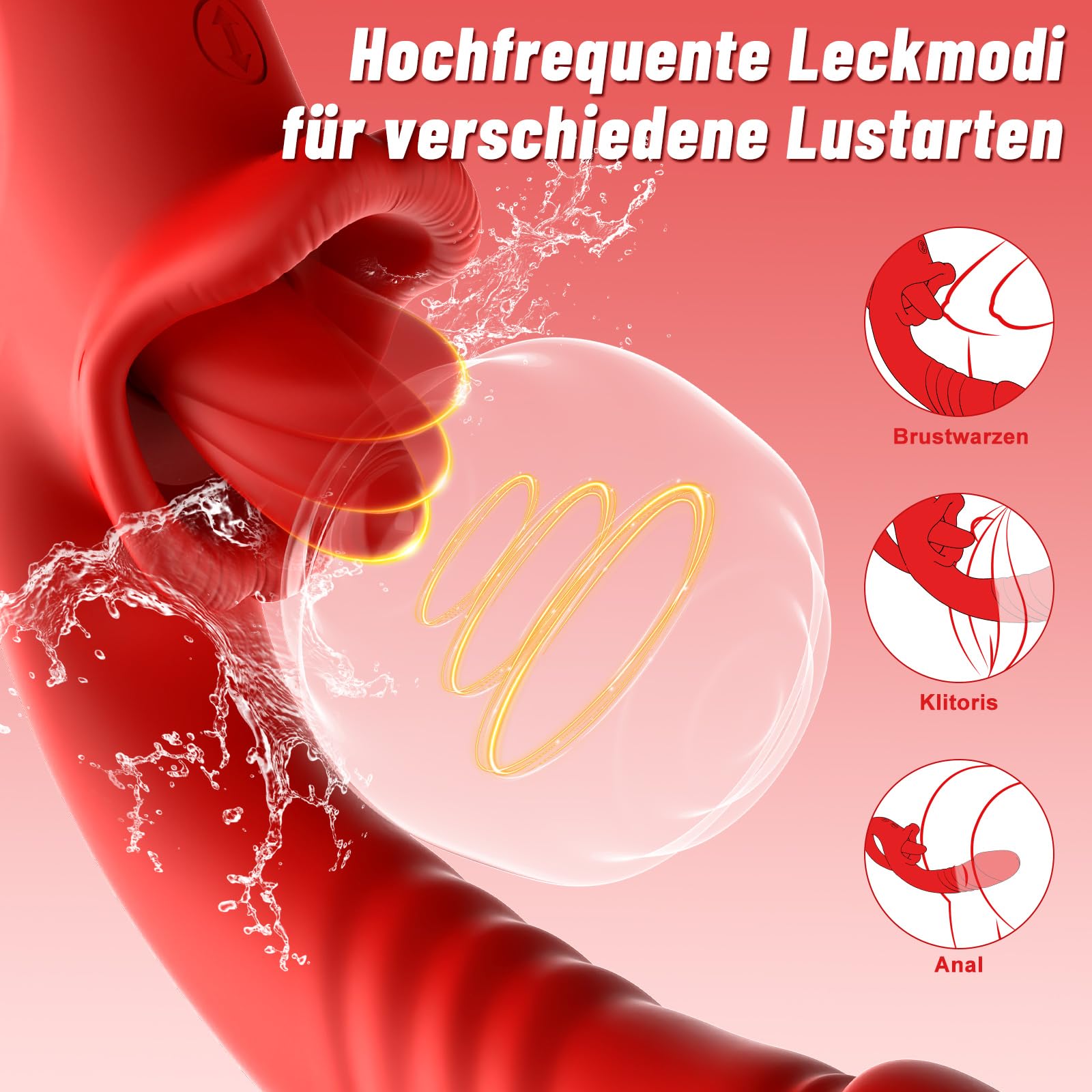 Vibrador para Mujer con Función de Embestida y 10 Modos de Lengua - Juguete Sexual para Estimulación del Punto G y Clítoris, Vibrador de Lengua con Múltiples Patrones