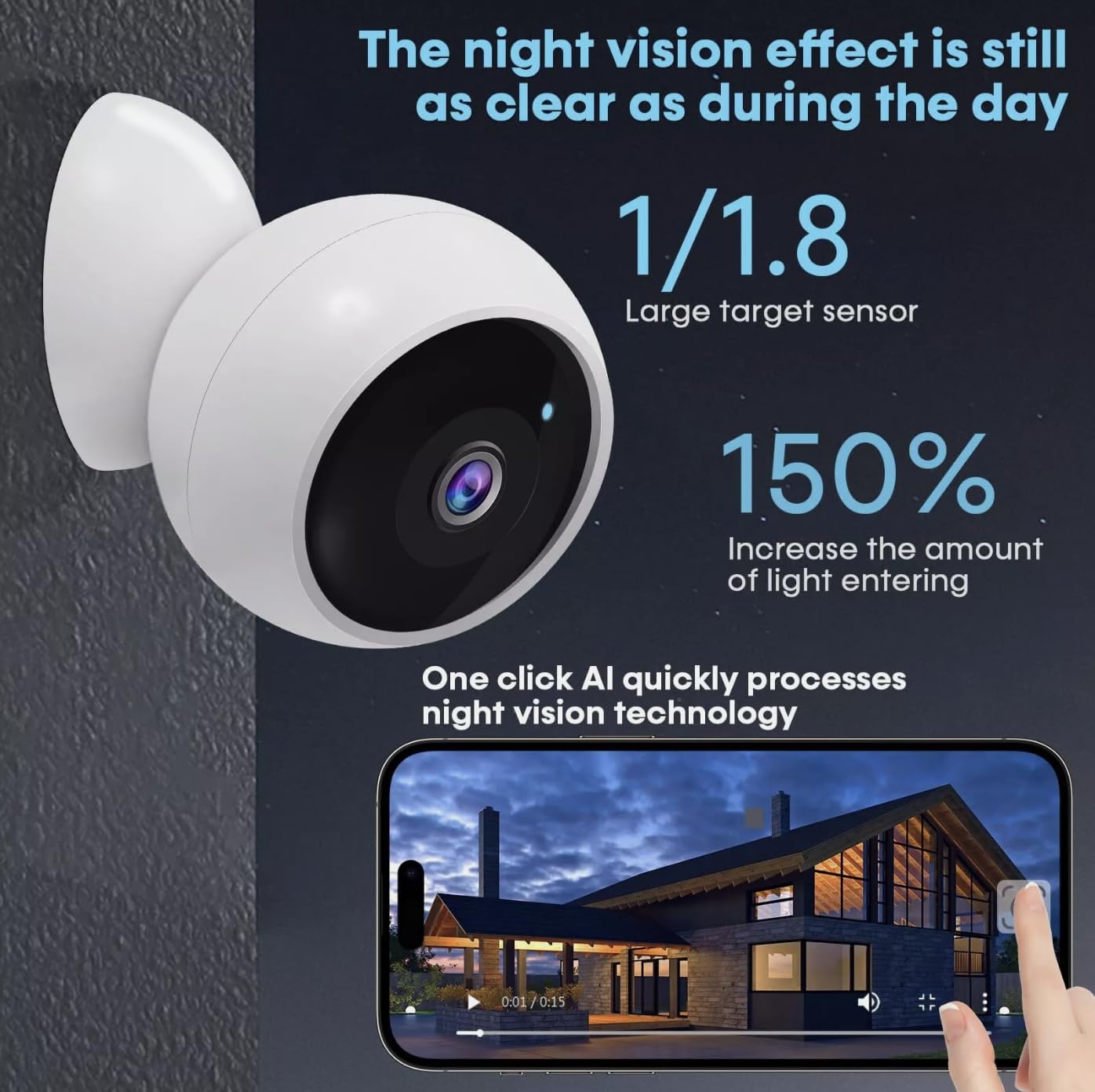 VicoHome CG9 Bezprzewodowa kamera zewnętrzna – kamera bezpieczeństwa WiFi 2K HD, dwukierunkowe audio, kolorowa wizja nocna, zasilanie bateryjne, nagrywanie w czasie rzeczywistym, wodoodporna, Alexa