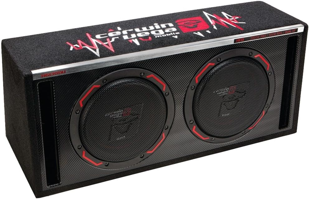 CERWIN-VEGA! HED Series Vented Subwoofer Enclosures (Passive) – Single & Dual Subwoofer Options, High-Performance Bass for Cars & Trucks (H6E10SV)