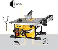 Vista 3 de DEWALT Sierra de mesa portátil compacta de 15 amperios, 8-1/4 pulgadas para lugar de trabajo (DWE7485)