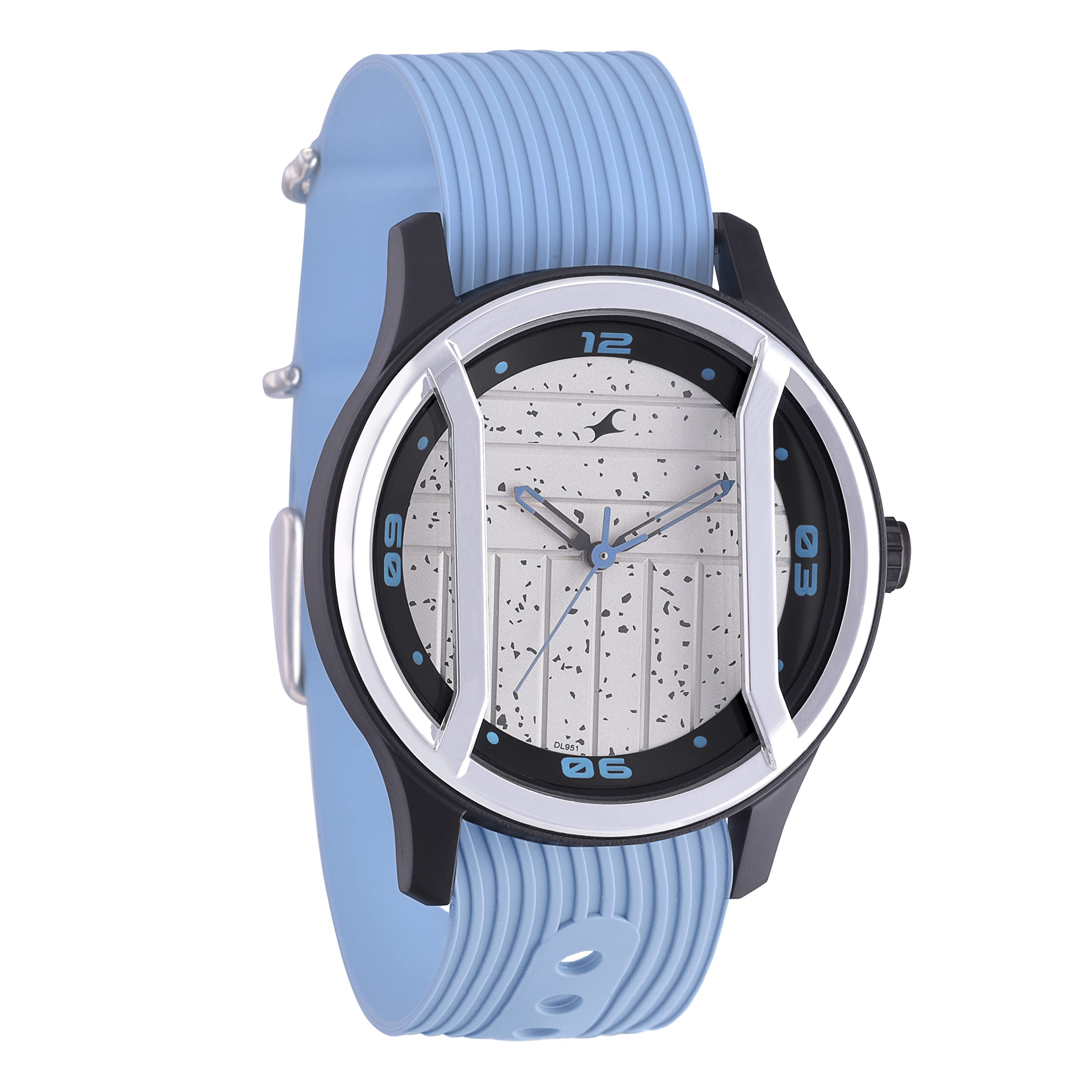 Fastrack Urban Bounce Quartz Analog White Dial Blue Silicone Strap Watch for Guys - 3265PP02