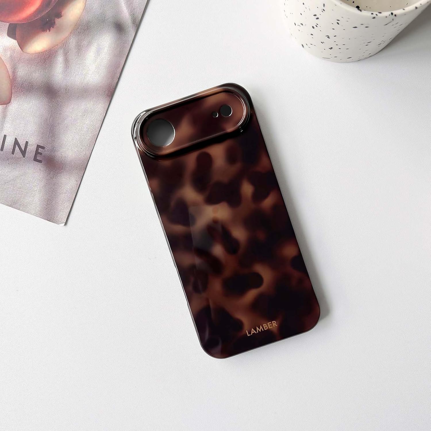 NITITOP Compatible for iPhone 17 Air Case Cute Stylish Leopard Print Amber Aesthetic Tortoise Design for Women Girls Men Soft TPU Shockproof Protective Cover - Brown Brown iPhone 17 Air