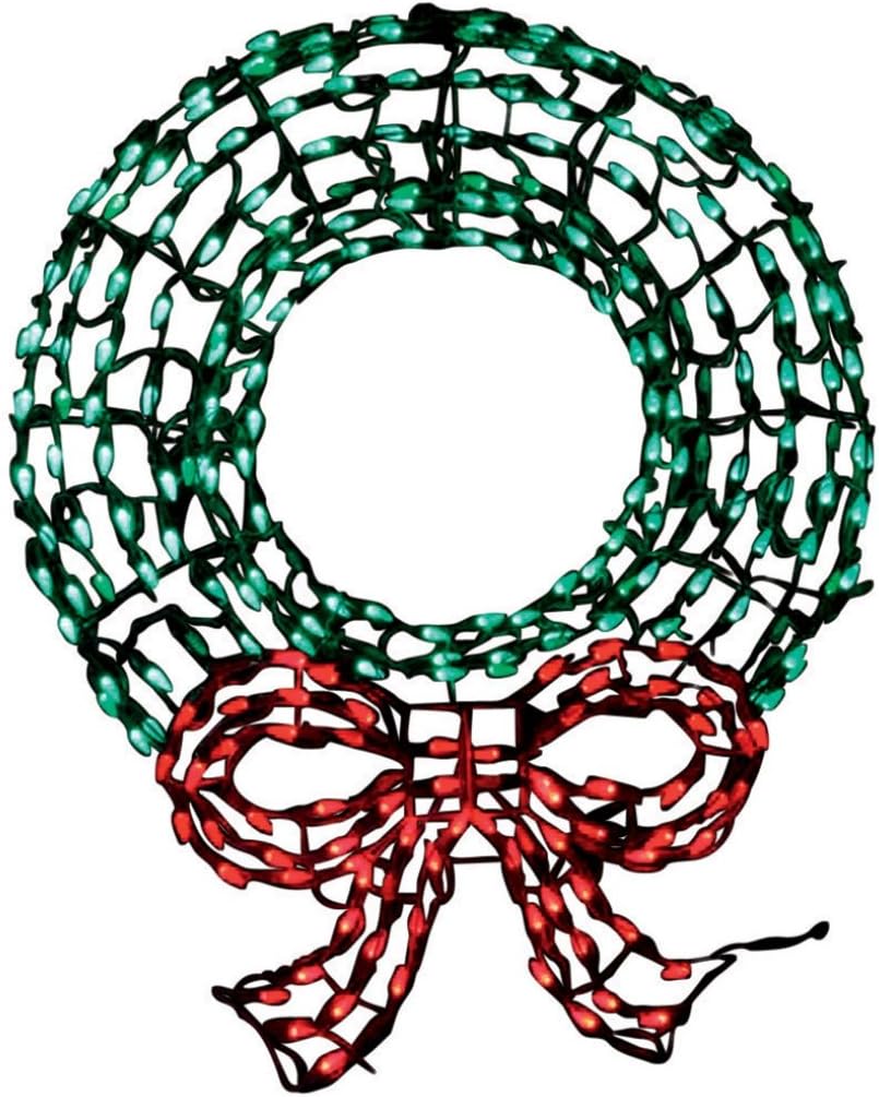 Energy Best 7407096 Premium Led Outdoor Wreath With Bow Sculpture, 36"