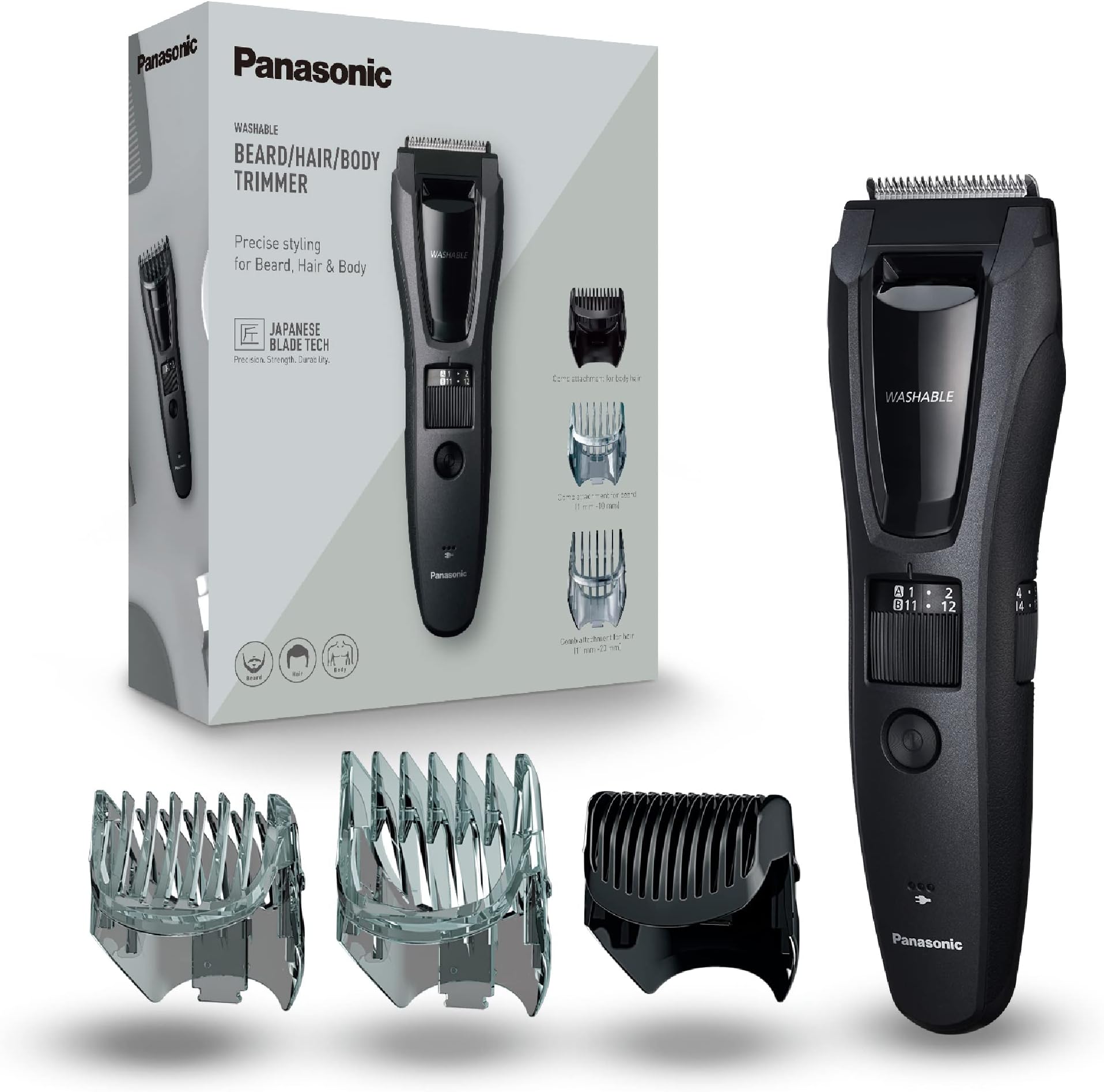 ER-GB62 Wet & Dry Electric Hair, Beard & Body Trimmer for Men with 40 Cutting Lengths, Black