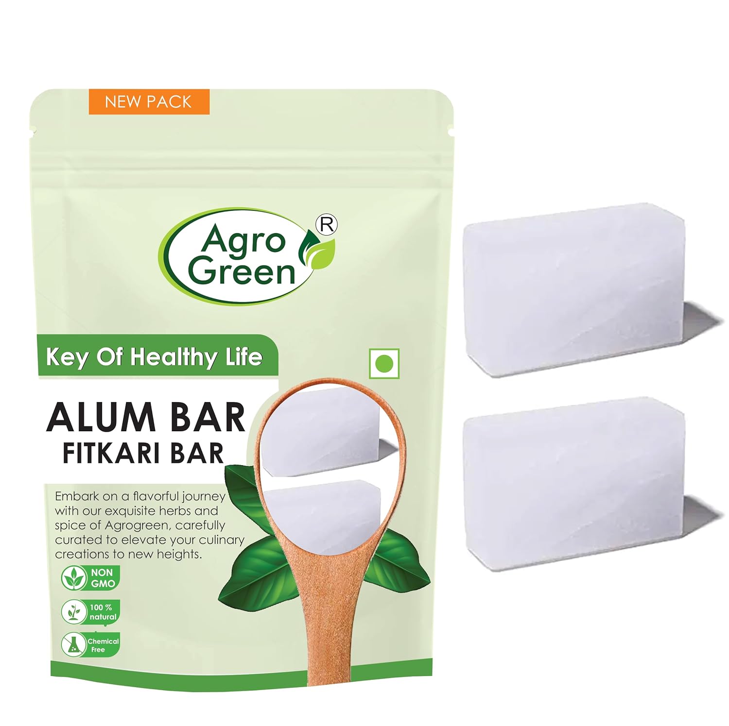 Agrogreen Shaving Alum Block Stone Whole Phitkari, Fitkari Bar For Skin