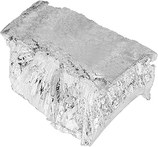 High Purity Zinc, Practical 1kg / 2.2lb High Purity 99.995% Zinc Zn Metal Lump Block Sample Ingot for Experiments or Production Use
