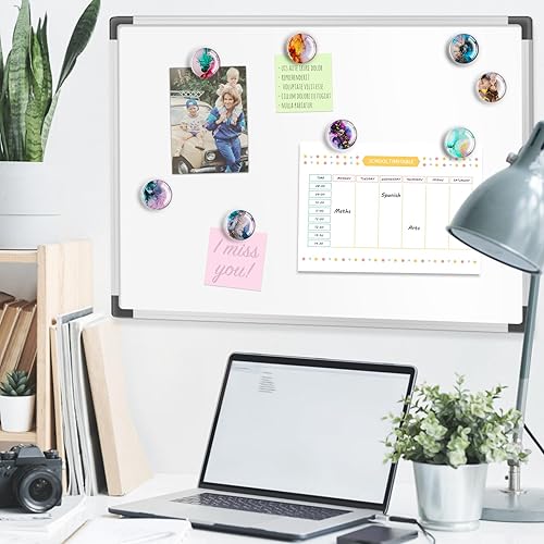 Miniatura 6 de FINDMAG 12 calcomanías magnéticas para nevera, imanes de vidrio para refrigerador, imanes fuertes para pizarra blanca, aula, cocina, oficina, hogar,