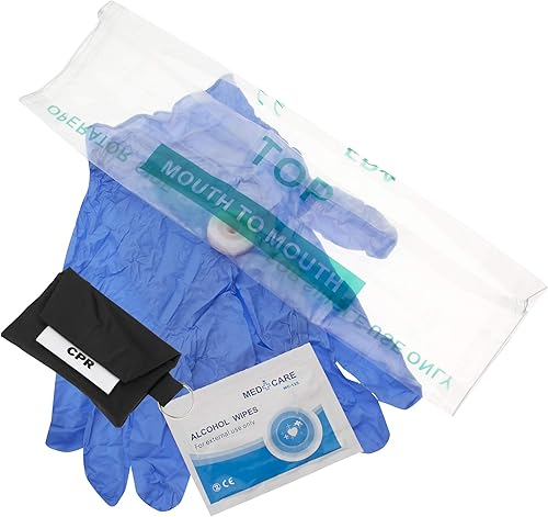 Miniatura 3 de ASA TECHMED Paquete de 25 llaveros de máscara facial RCP con guantes, kit de primeros auxilios de válvula unidireccional, para viajes, hogar,