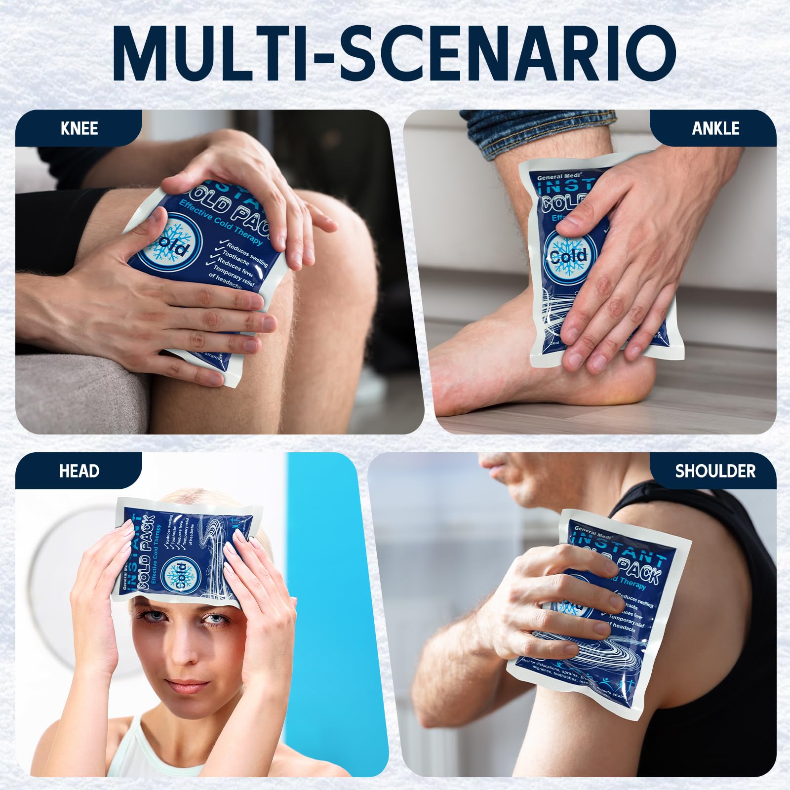 General Medi Instant Ice Cold Pack (4”x 5.5”) – 25 Packs Disposable Cold Therapy Ice Packs for Pain Relief, Swelling, Inflammation, Sprains, Toothache – for Athletes & Outdoor Activities — Amazon image 5