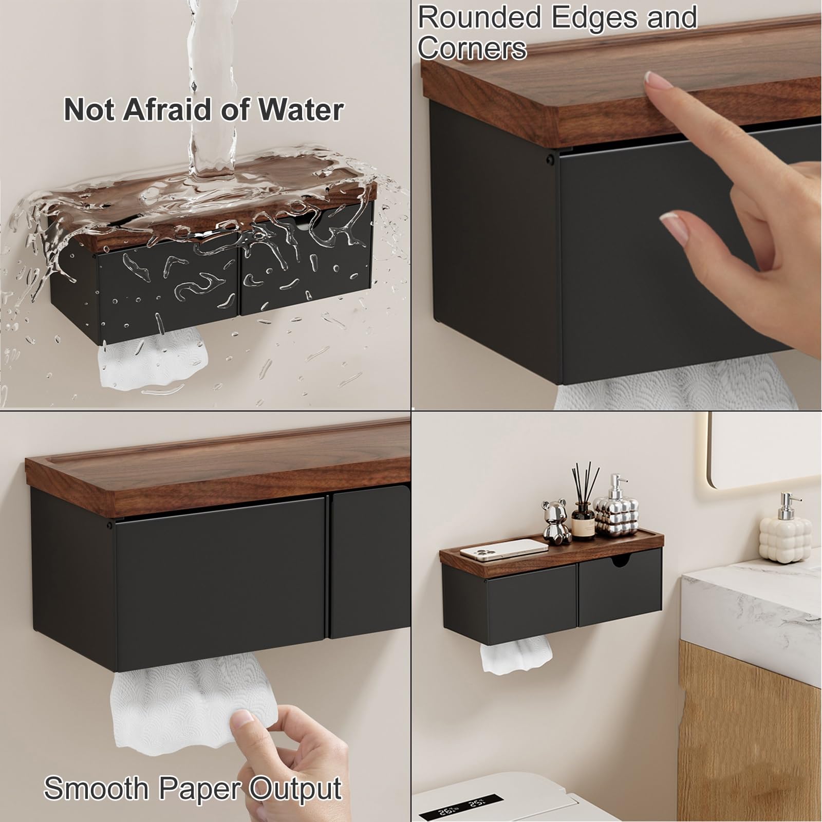 Dispensador de Papel, Dispensador Papel Secamanos, Portarrollos Papel Higienico, Porta Papel Higienico de Baño, Soporte Rollo Papel Higienico
