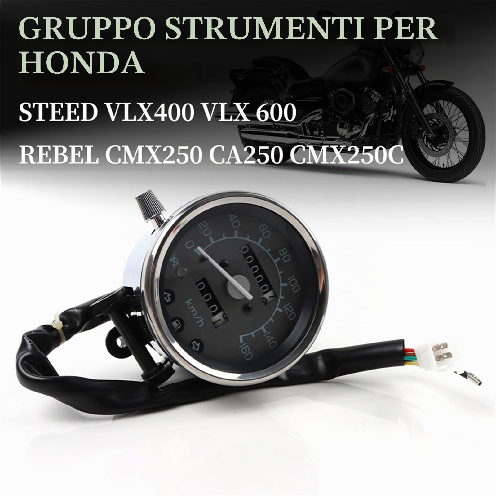 Gruppo di indicatori per Moto, tachimetro, contachilometri, contagiri, Adatto per Honda Steed VT VLX 400 600