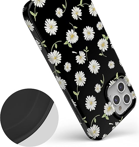 Miniatura 4 de Funda Casely para iPhone 11 Pro Max Daisy Daydream Floral Negro Diseño Clásico Ultradelgado