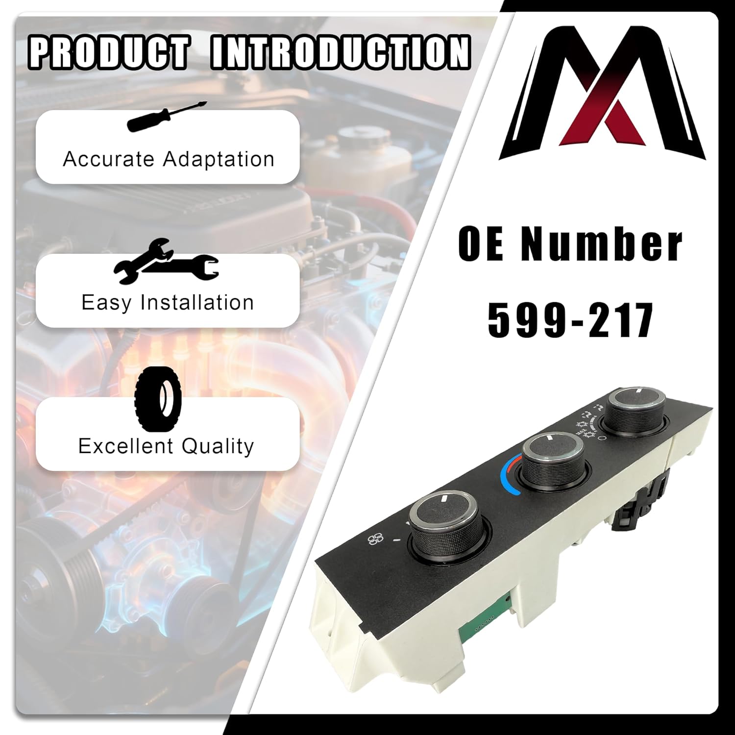 Compatible with 599-217 Air Conditioning Climate Control Panel Module, Compatible with GMC Savana 1500/2500/3500 & Chevrolet Express (1996-2019),Replaces 15073274, 15130959, 15191308, 15773678