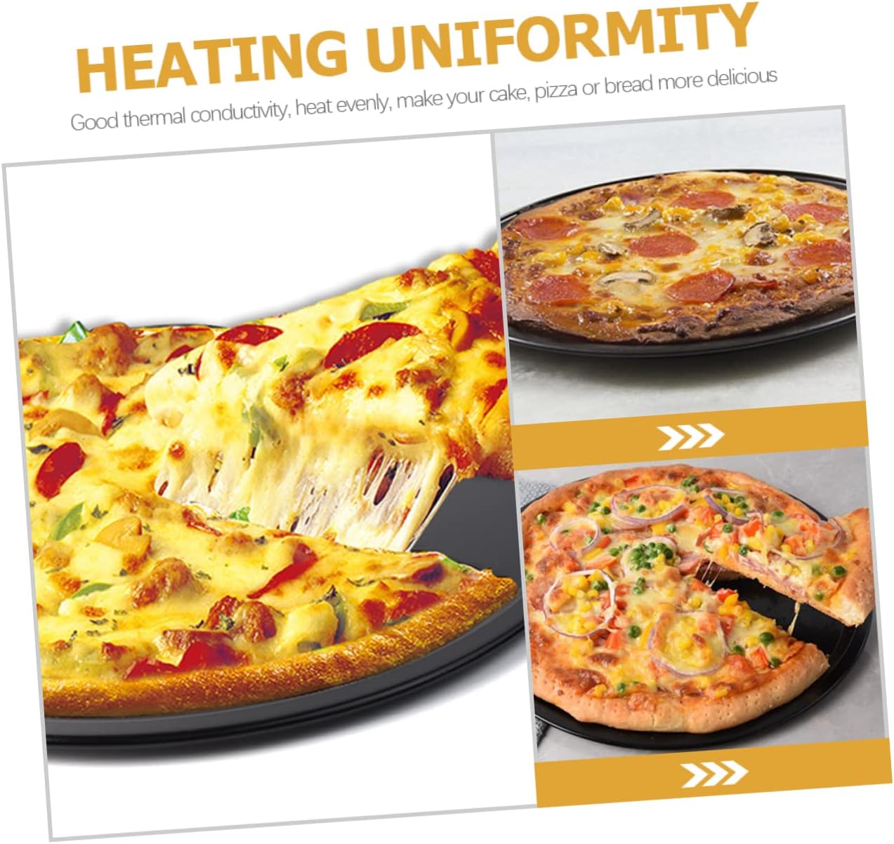 2pcs Non-stick Pizza Pan Round Oven Baking Pan Baking Non-stick Dishes Carbon Steel Bakeware