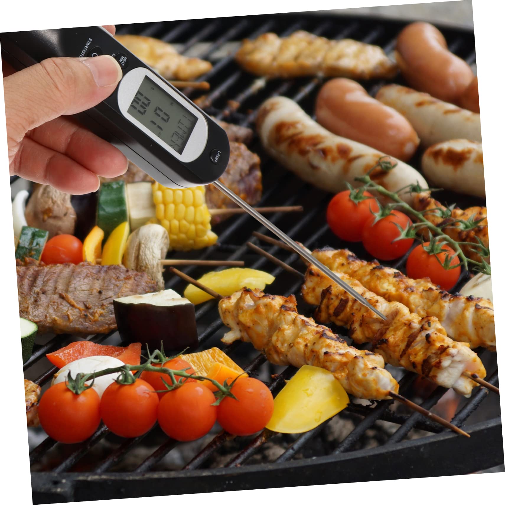 PRETYZOOM 2juegos Digital De Cocina Usb Recargable Para y Bbq Medidor De Temperatura Alarma De Voz Diseño Práctico y Duradero Para Cocción Tipo De Carnes