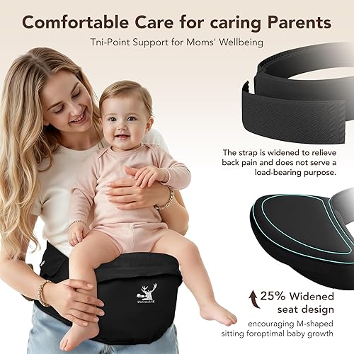 Miniatura 6 de Hip Seat Baby Carrier - Adjustable Waistband Various PocketsErgonomic Carrier with Non-Slip Hip Seat Surface for Newborns & Toddlers