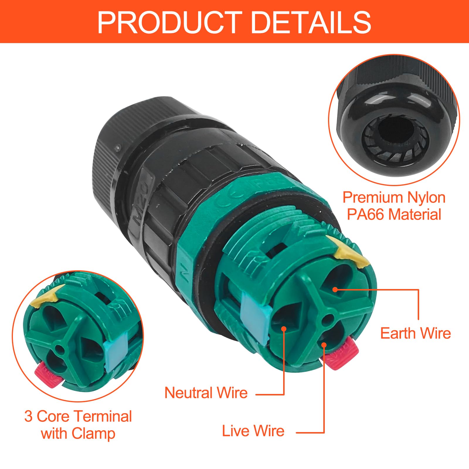 Connettori Elettrici Impermeabili IP68 - 2 Pezzi Per Cavi Esterni, Giunzione Stagna Ø 3-12mm - Foto 4