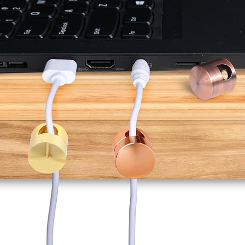 Miniatura 6 de 3 juegos de soportes de cargador para cables, soportes de anclaje de cables ajustables, clips de cable de metal adhesivos, organizadores de cables