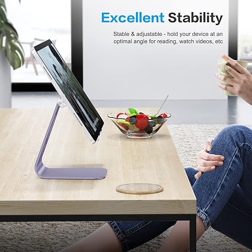 Miniatura 7 de OMOTON Soporte ajustable para tablet de escritorio, brazos más largos mejorados para una mayor estabilidad, soporte para tableta T2 con diseño hueco