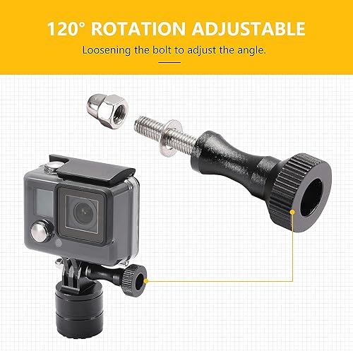 Miniatura 4 de RERPRO UTV ATV Soporte de cámara compatible con GoPro, soporte de cámara de acción de barra enrollable de 1.75 a 2 pulgadas, compatible con GoPro