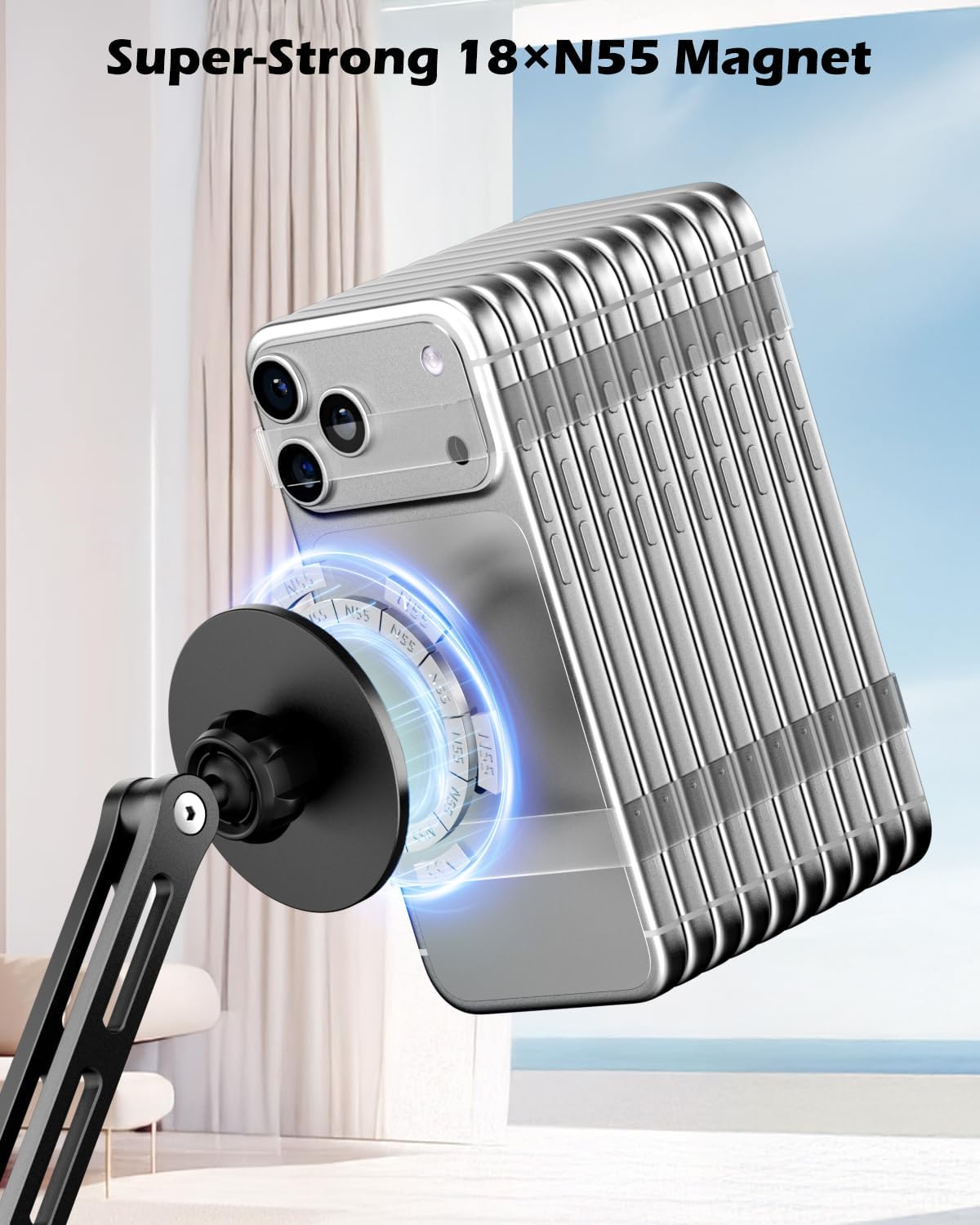 CloudValley Foldable iPad Wall Mount Holder Compatible with MagSafe, with 360°Rotating Base Adjustable Tablet Stand Holder for iPad Pro/Air/Mini, Galaxy Tab, All 4.7-13" Phones and Tablets