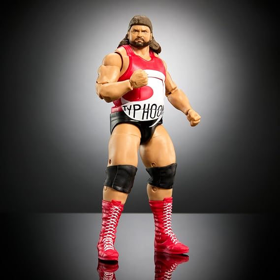 Mattel WWE Elite Action Figure & Accessories, 6-inch Collectible Typhoon with 25 Articulation Points, Life-Like Look & Swappable Hands