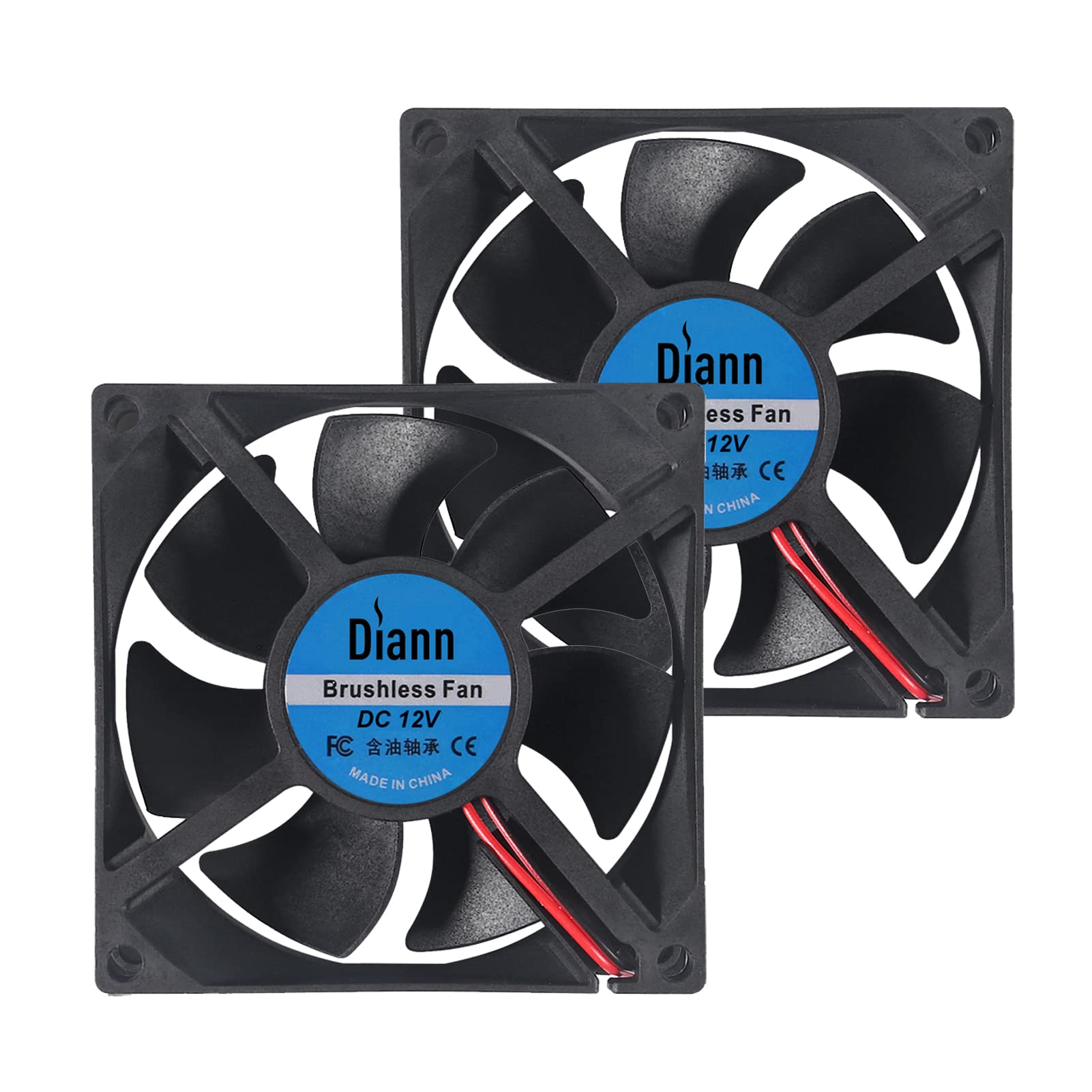 DIANN 2pcs 12025 Fan DC 12V Cooling Fan 120mm x 120mm x 25mm Brushless 3D Printer Fan