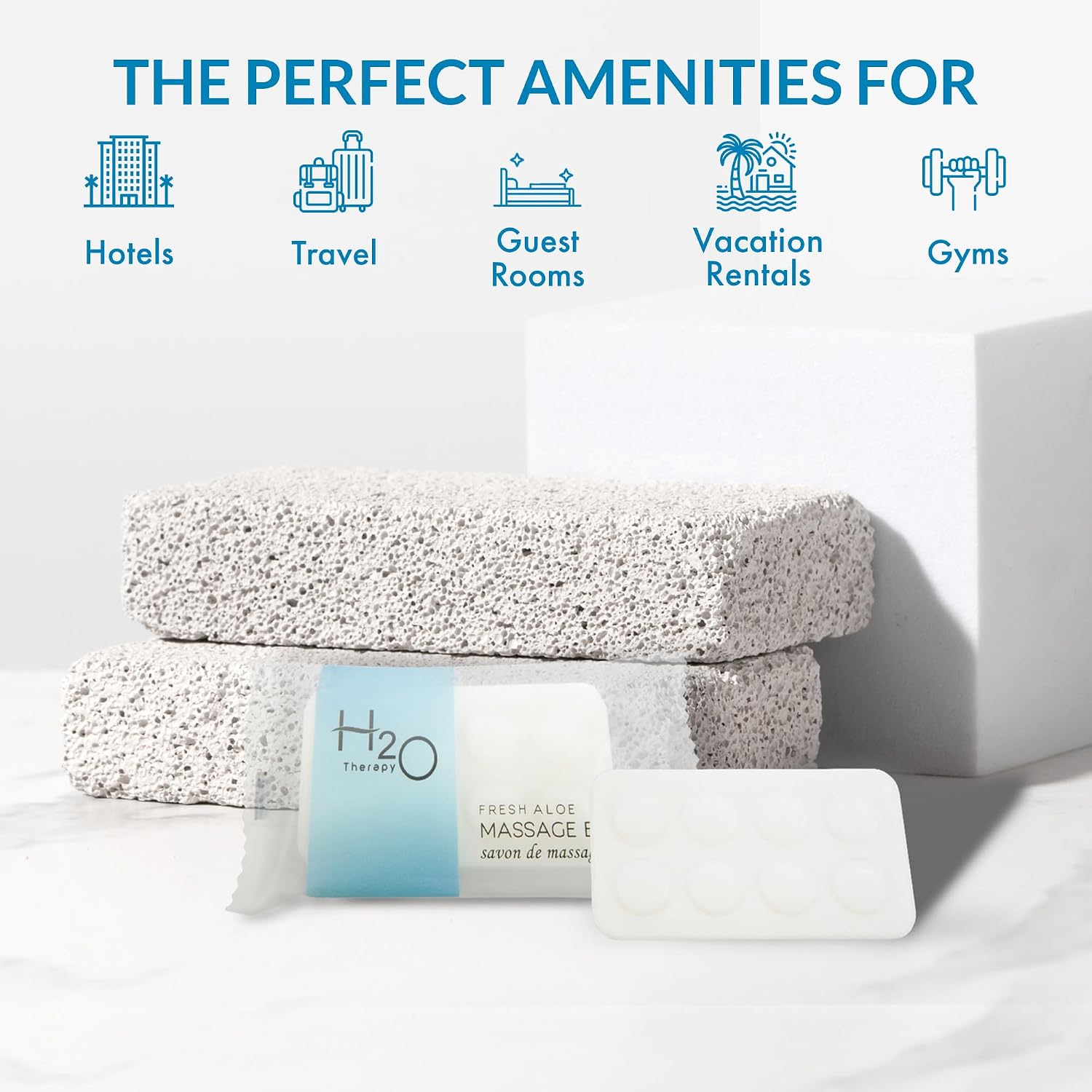 H2O Therapy Hotel Bar Soap | Travel Size Hotel Toiletries Bulk Set for Airbnb Essentials | 1 oz Bar Soap | Full Pallet (40 cases with 400 units each - 16,000 pieces)