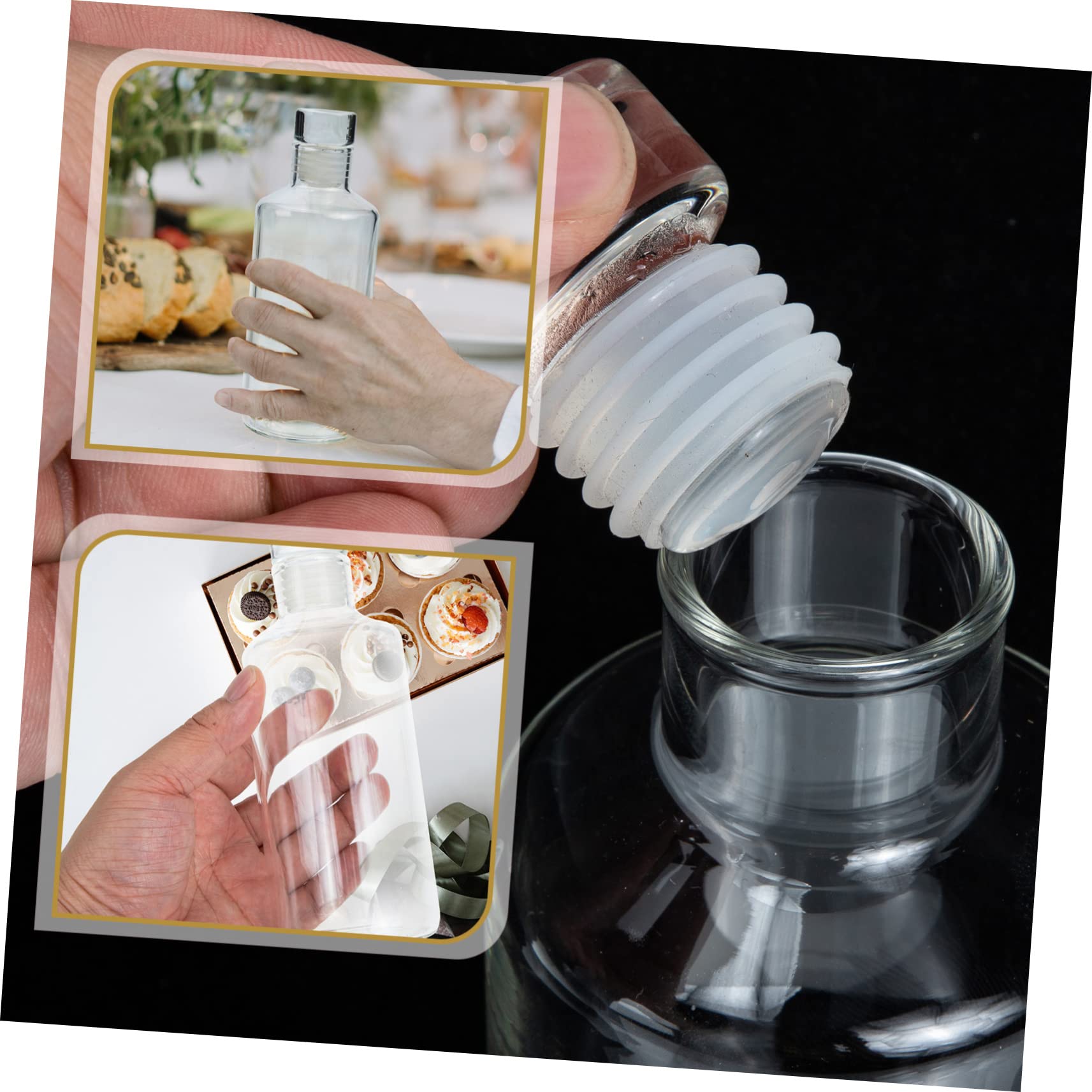 HOLIDYOYO Carafe Clear Container Outdoor Milk Bottles Milk Bottles with Caps Empty Containers Refillable Beverage Bottle Beer Bottles Juice Bottles Practical Milk Bottles Glass Transparent