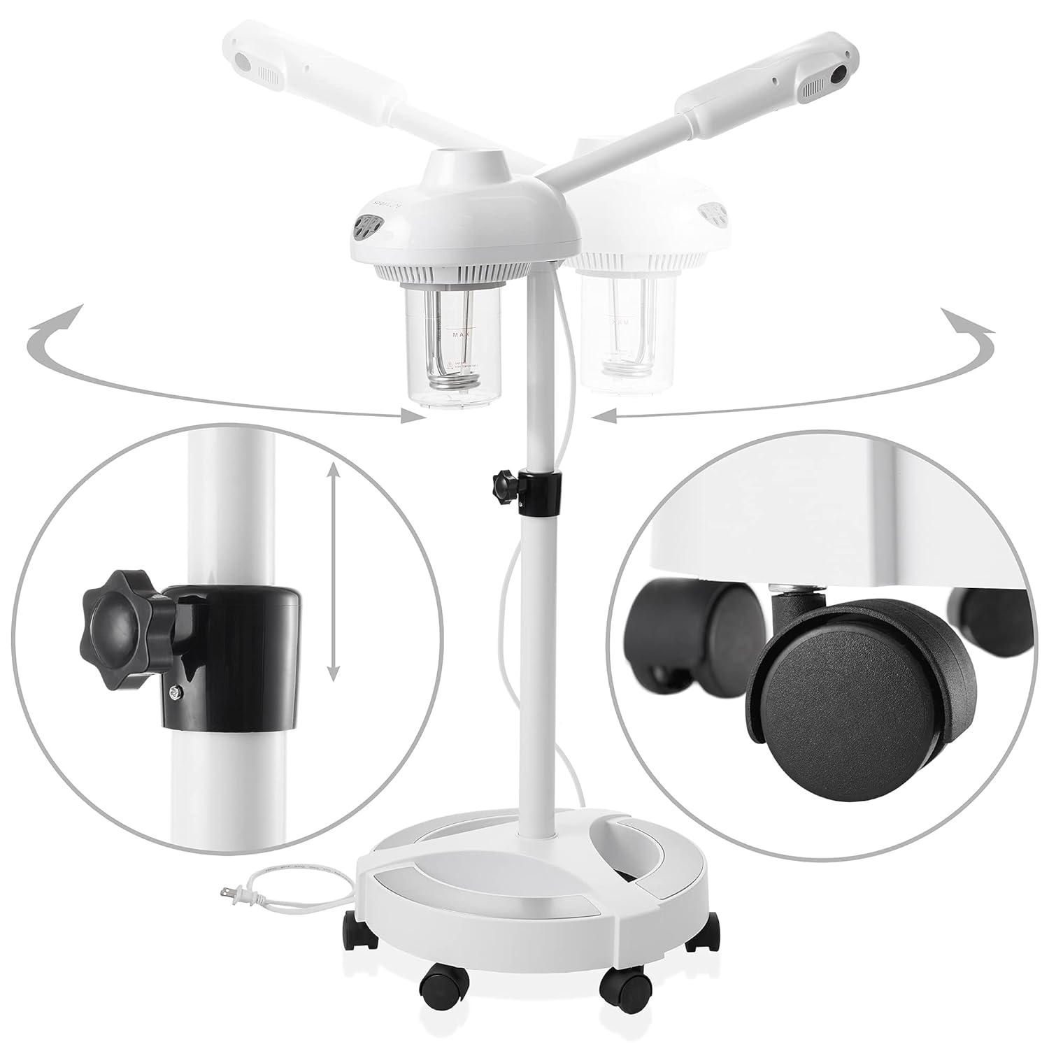 Saloniture Professional Ionic Facial Steamer - Ozone Facial Steamer with Rolling Base for Esthetician Spa and Salon : Beauty & Personal Care