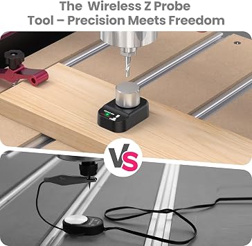 CNC Router Wireless Z-Axis Probe Tool Setter 3-Pin DC 5–24V, Normally Open (NO), for CNC Router Engraving Machines, Compatible with GRBL, Mach3 and Other CNC Systems