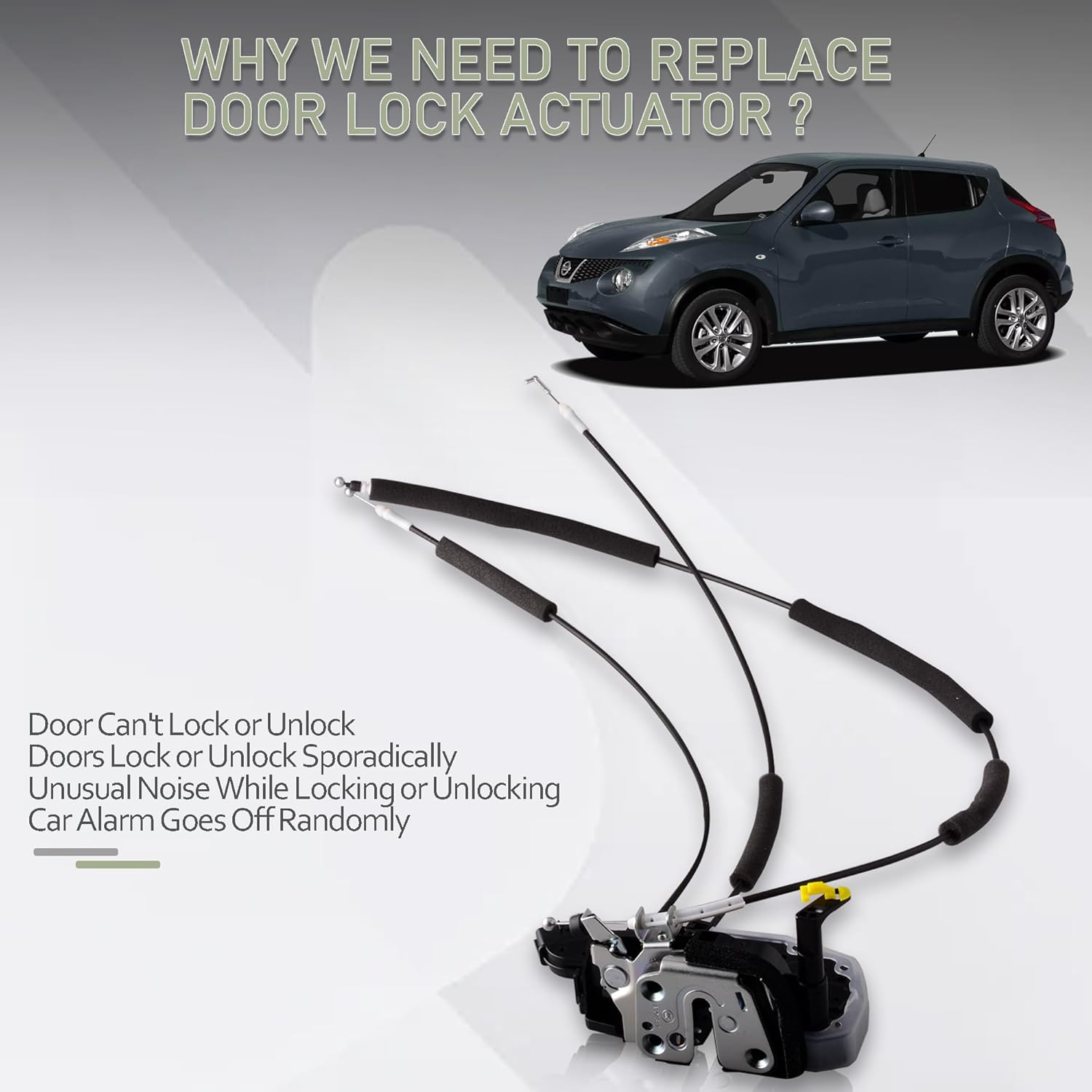 Front Left Driver Side Power Door Lock Actuator Compatible for Nissan Juke 2011-2017 80501-1KM1A 805011KM1A 80501-1KM0A 805011KM0A