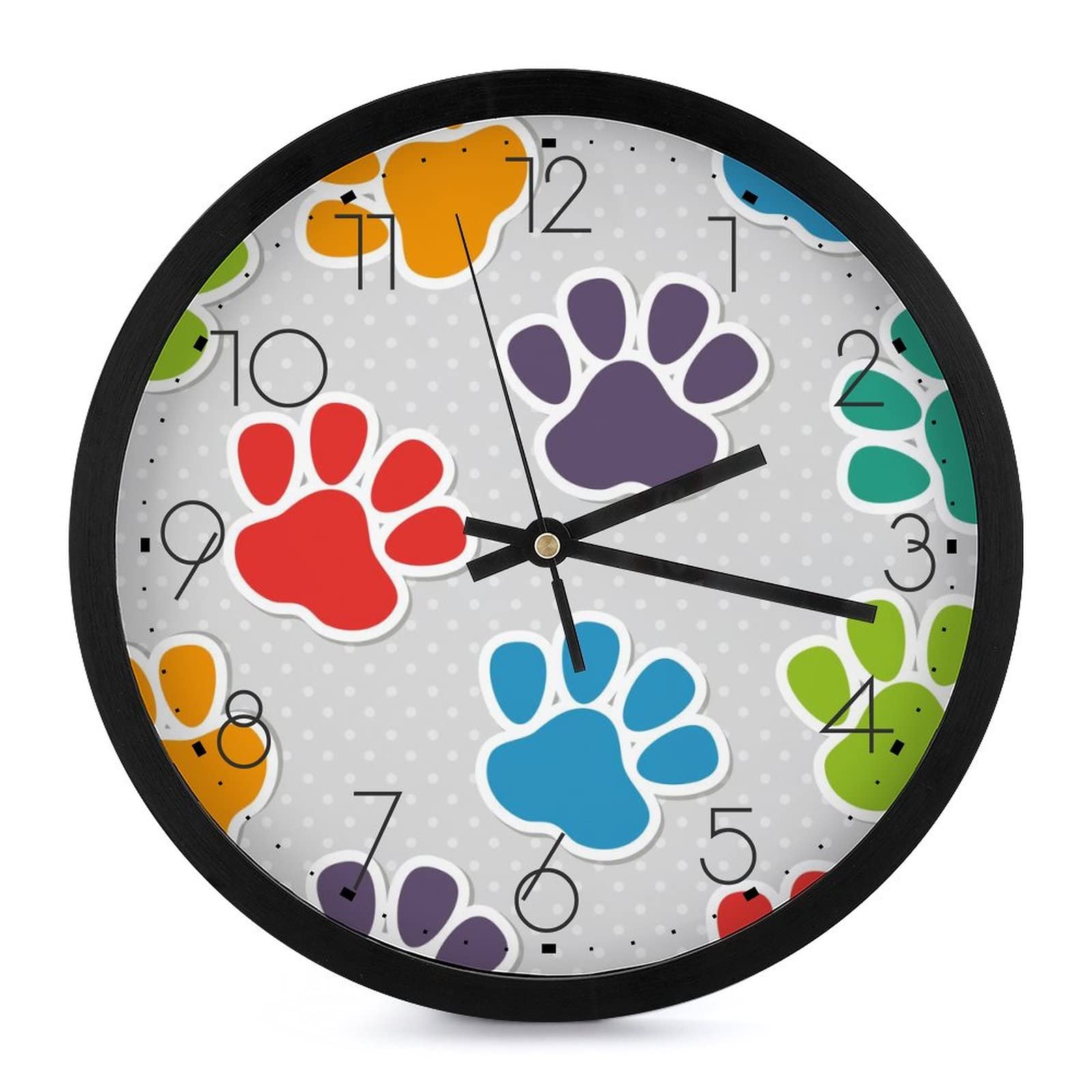 Horloge murale ronde à pattes colorées pour illuminer votre cuisine