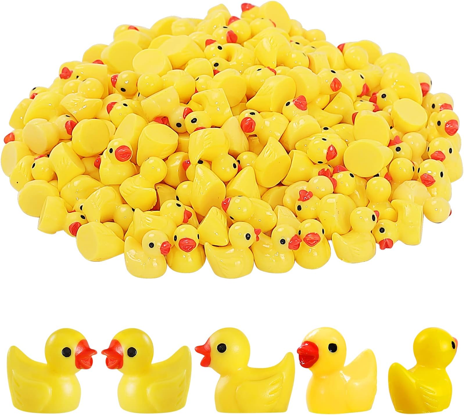 LOUHUA Yellow Mini Ducks 220 Pack Tiny Duck Figurines Bulk
