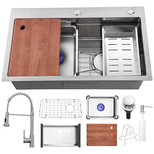 Kitchen Sink 30 inch Drop in Kitchen Sink with Faucet