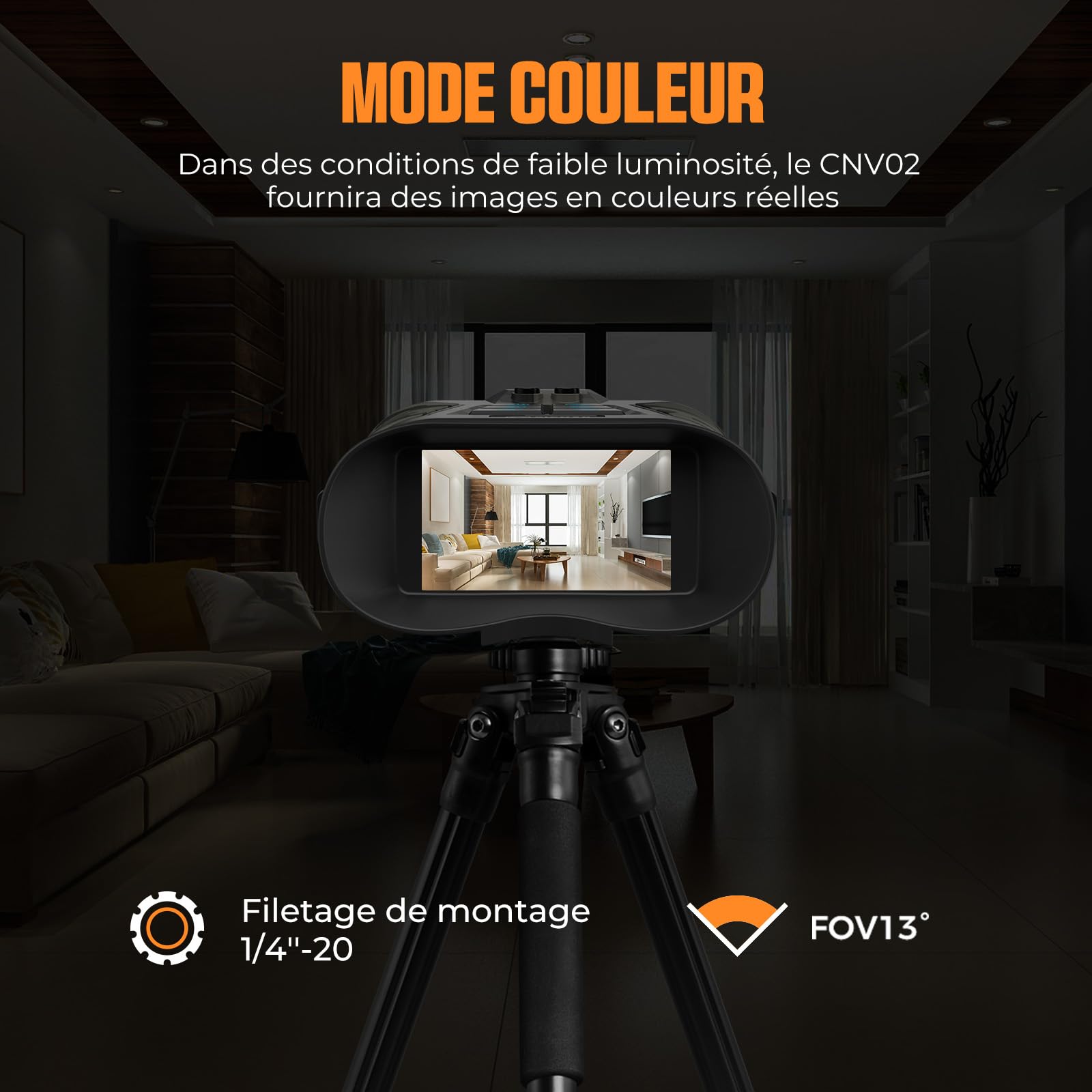 Lunettes de vision nocturne CIGMAN, portée de détection de 400 mètres, écran HD de 3 pouces, batterie au lithium de 5000 mAh, ouverture f/1.4, zoom numérique 8x, adaptées à l'observation et au camping