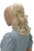 Vista 18 de PrettyShop - Extensión de cola de caballo trenzada, ondulada y voluminosa de 12 pulgadas, color castaño, PH205