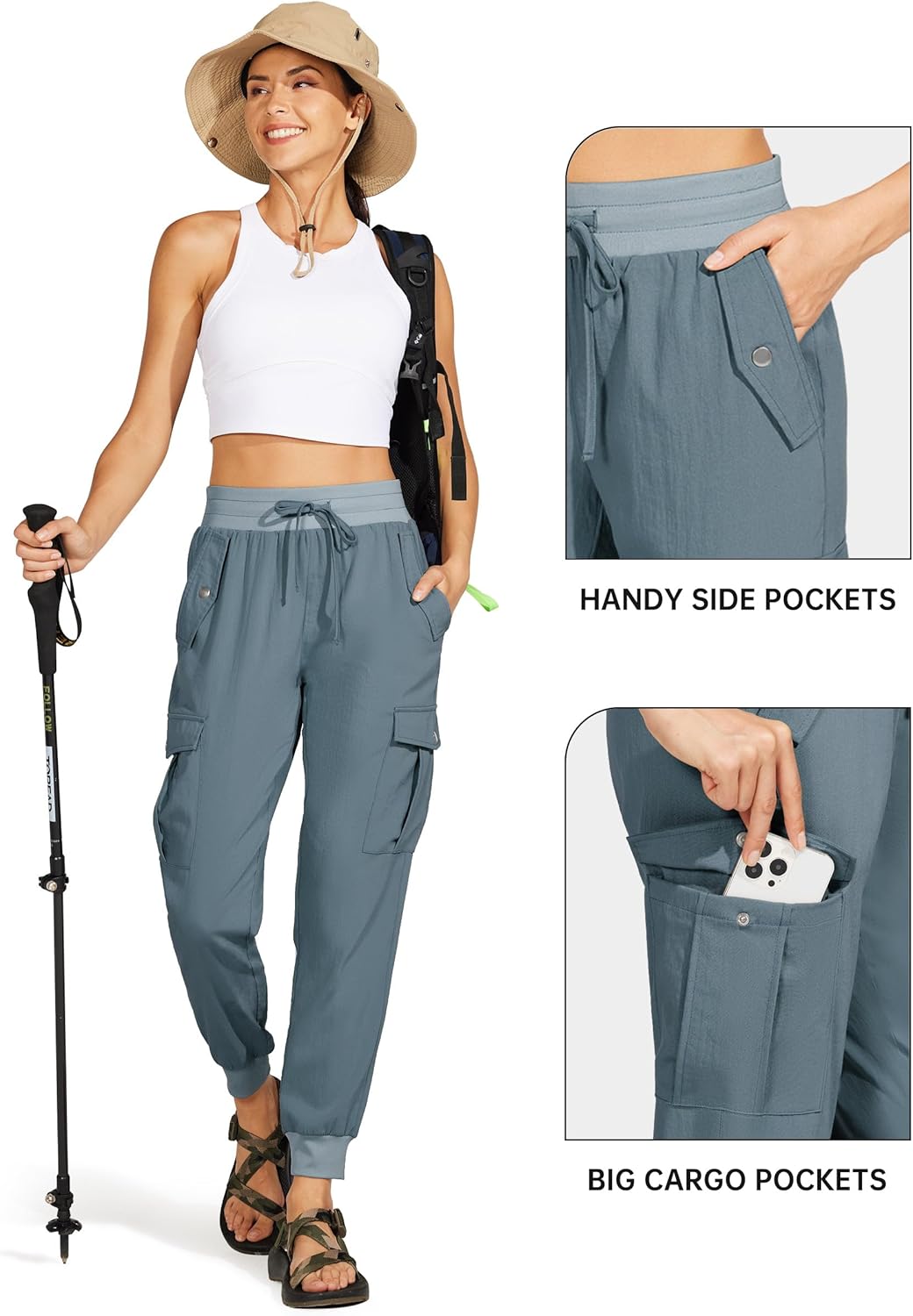 Willit Women's Hiking Pants Cargo Joggers Lightweight Quick Dry Athletic Workout Travel Casual Pants Pockets - Image 4