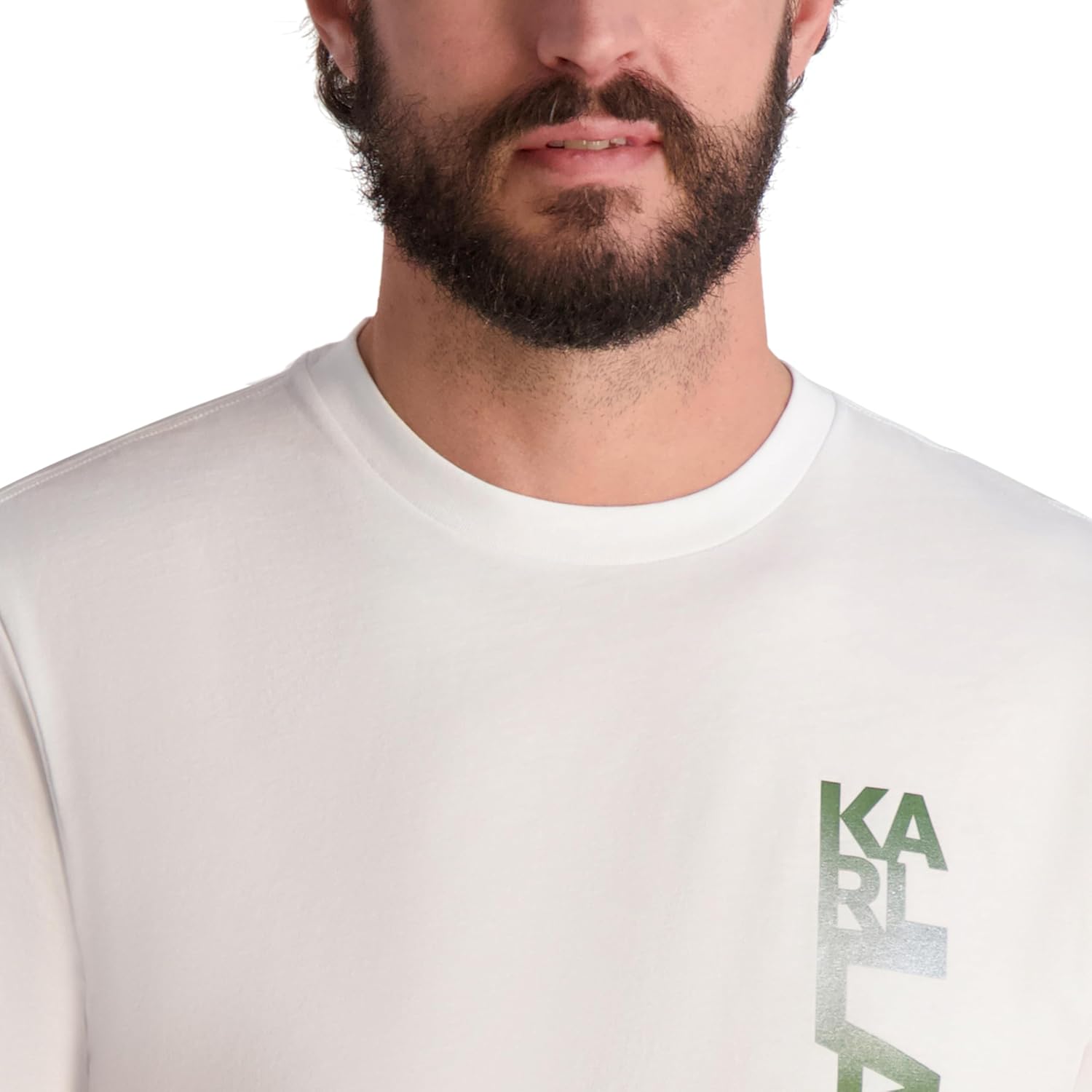 Karl Lagerfeld Mens Short Sleeve Crewneck Vertical Karl Logo Graphic Design T-Shirt - Image 5