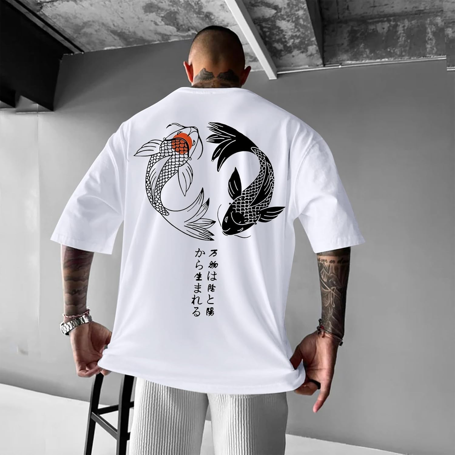 Oversized Graphic Tshirts for Men Japanese Streetwear Shirts Vintage Harajuku T Shirts Drop Shoulder Designer Tees - Image 3