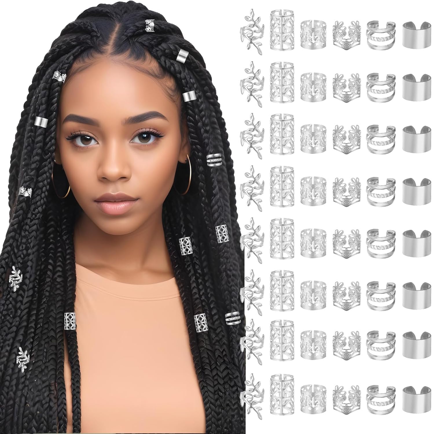 60Pcs Silver Hair Accessories For...