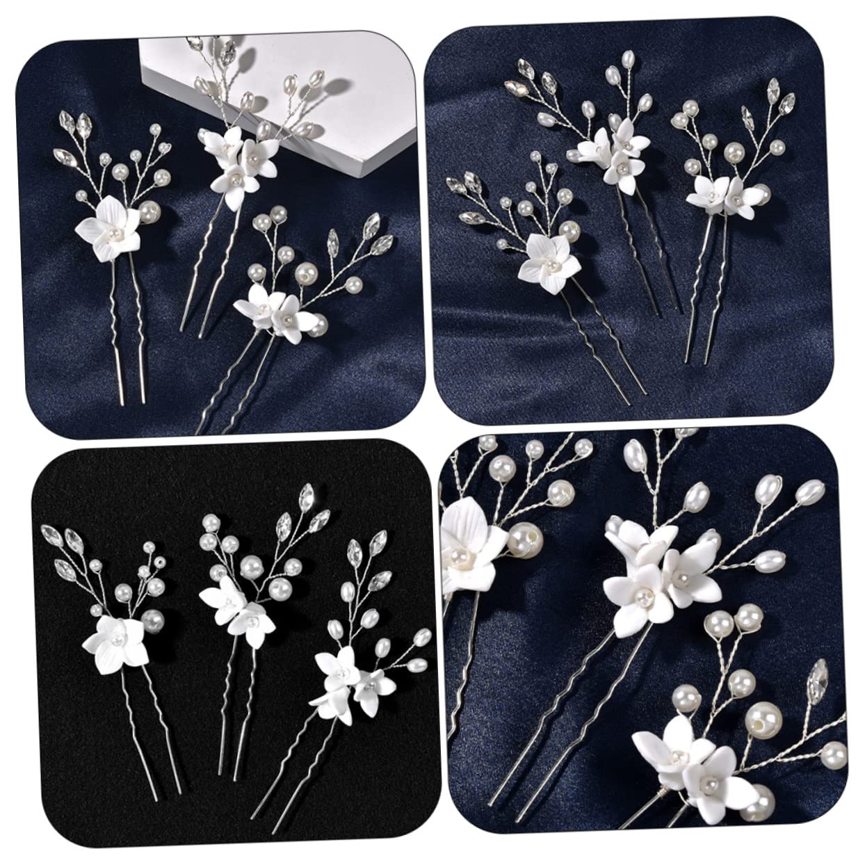 4 Set Di Forcine Per A Forma Di U Da Sposa Per Matrimonio E Fidanzamento Facili Da Indossare E Con Styling Istantaneo 3 Pezzi*4