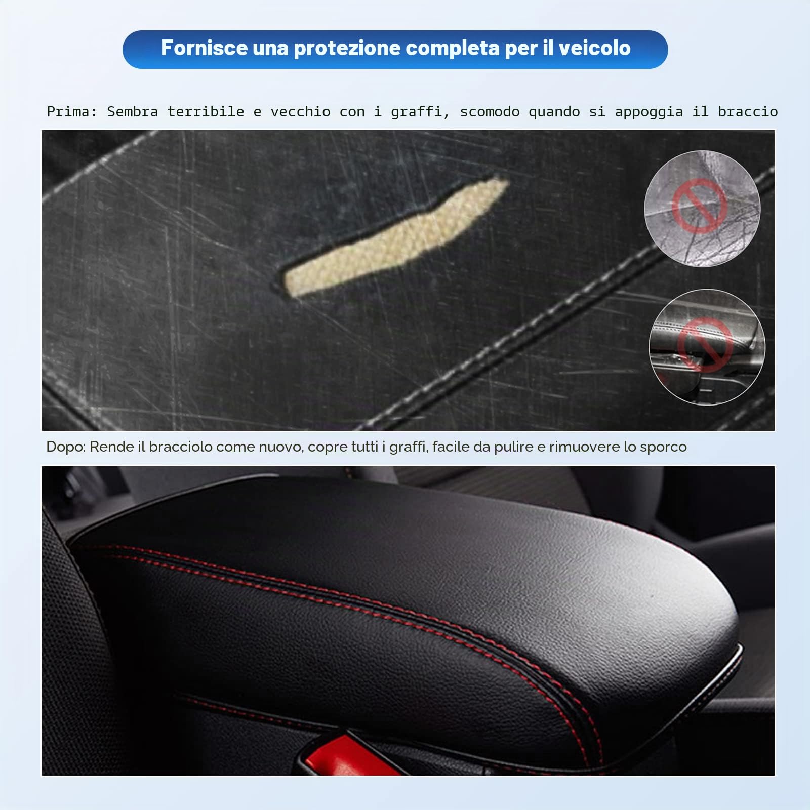CDEFG Compatibile con VW Golf 7 7.5 MK7 GTI GTD GTE Copertura per Bracciolo Coperchio di Protezione della Scatola per Parti Console Centrale Guscio decorativo del bracciolo Accessori per Auto